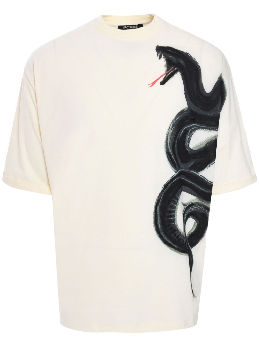 Roberto Cavalli snake-print T-shirt - White von Roberto Cavalli