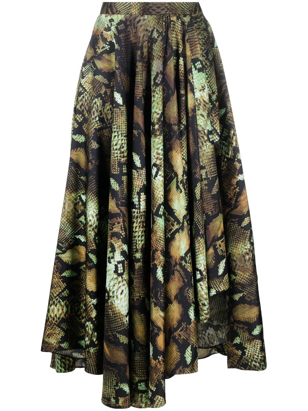 Roberto Cavalli snake-print pleated midi skirt - Neutrals von Roberto Cavalli