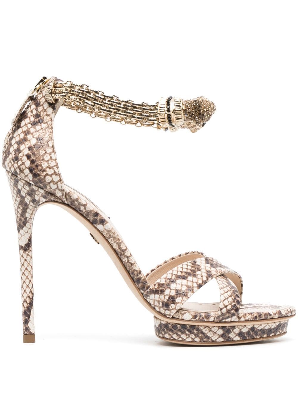 Roberto Cavalli snake-print sandals - Neutrals von Roberto Cavalli