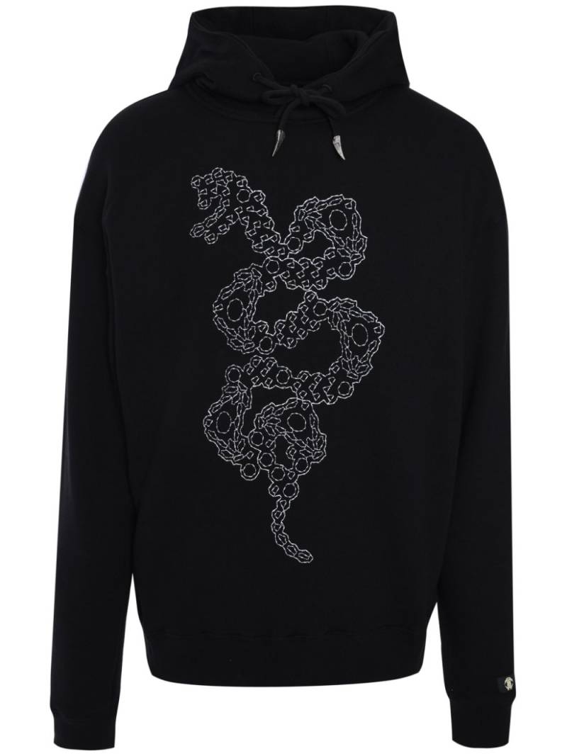 Roberto Cavalli snake-stitch hoodie - Black von Roberto Cavalli