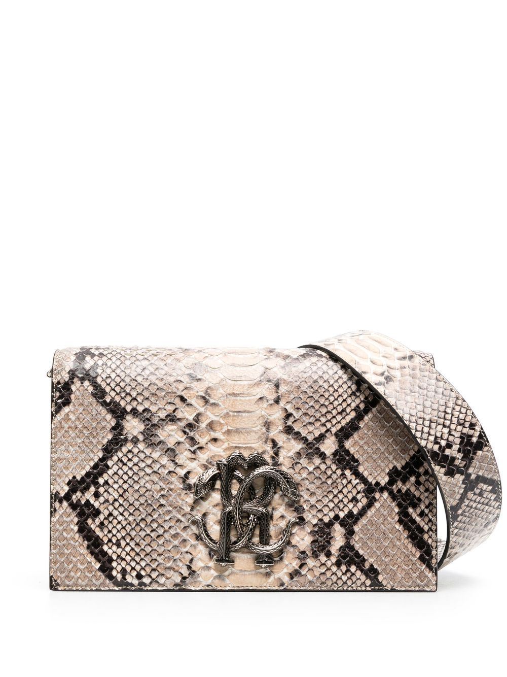 Roberto Cavalli snakeskin-print leather shoulder bag - Neutrals von Roberto Cavalli