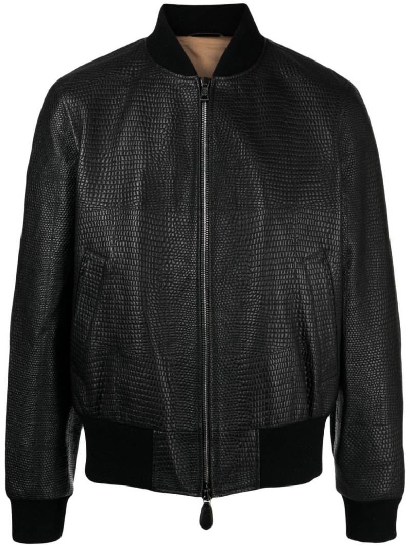 Roberto Cavalli textured bomber jacket - Black von Roberto Cavalli