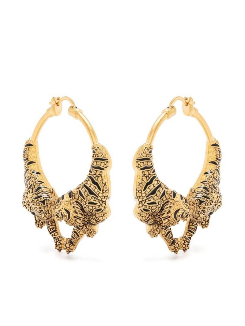 Roberto Cavalli tiger-detail hoop earings - Gold von Roberto Cavalli