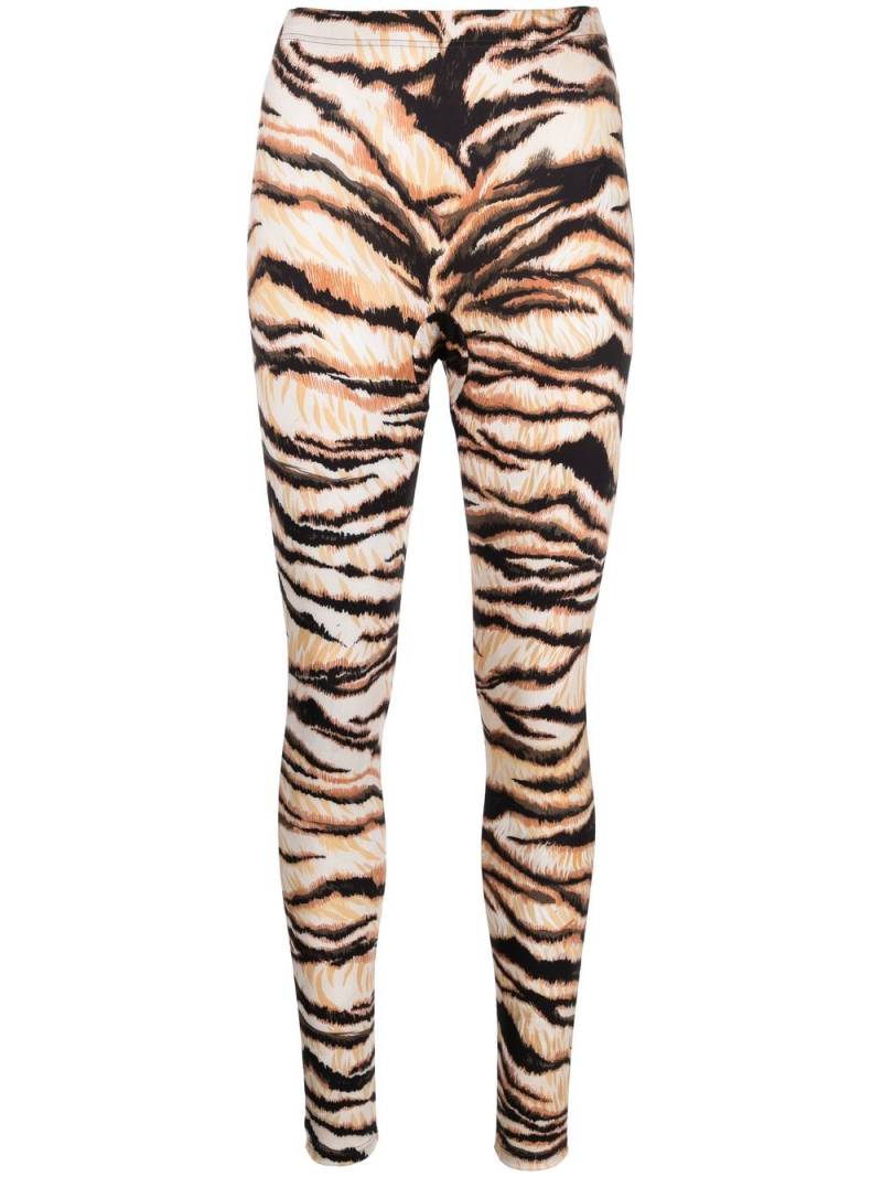 Roberto Cavalli tiger-print high-waisted leggings - Neutrals von Roberto Cavalli