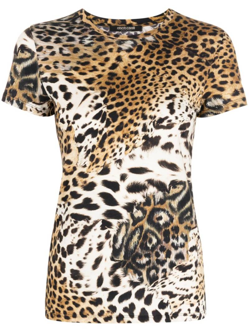 Roberto Cavalli tiger-print short-sleeve T-shirt - Multicolour von Roberto Cavalli