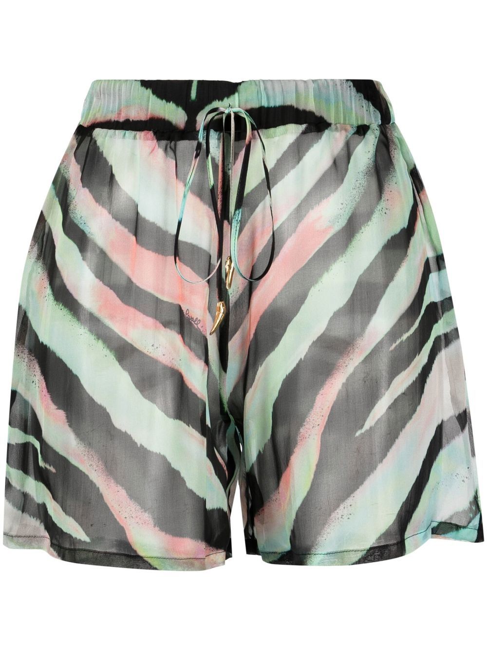 Roberto Cavalli zebra print drawstring shorts - Blue von Roberto Cavalli