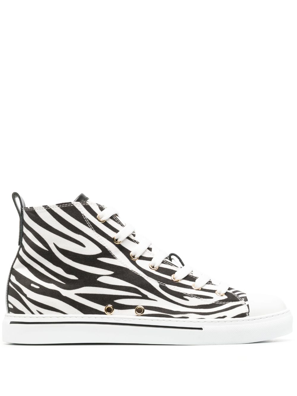 Roberto Cavalli zebra-print leather sneakers - White von Roberto Cavalli