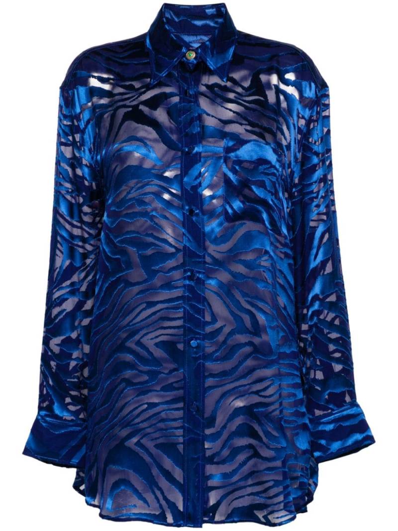 Roberto Cavalli zebra-print shirt - Blue von Roberto Cavalli