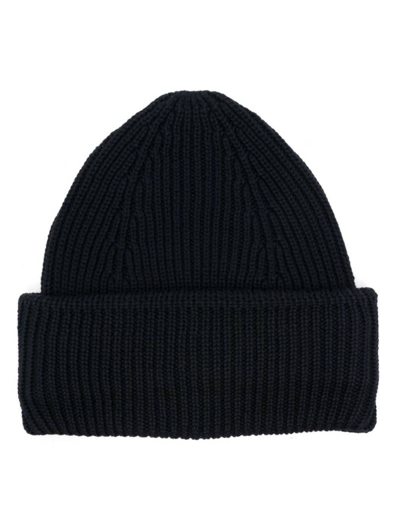 Roberto Collina merino wool ribbed beanie - Blue von Roberto Collina