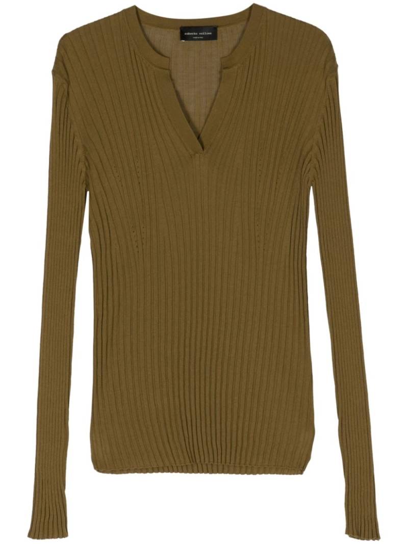 Roberto Collina Serafino ribbed top - Green von Roberto Collina