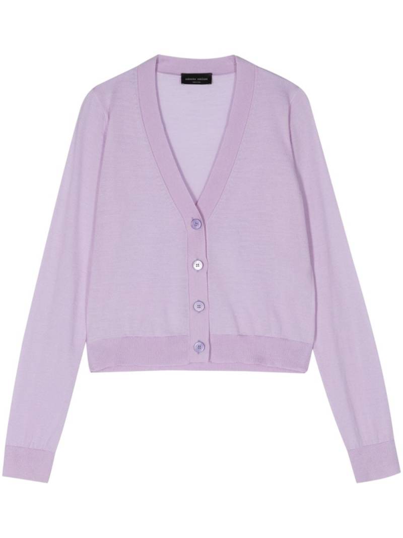 Roberto Collina V-neck merino cardigan - Purple von Roberto Collina