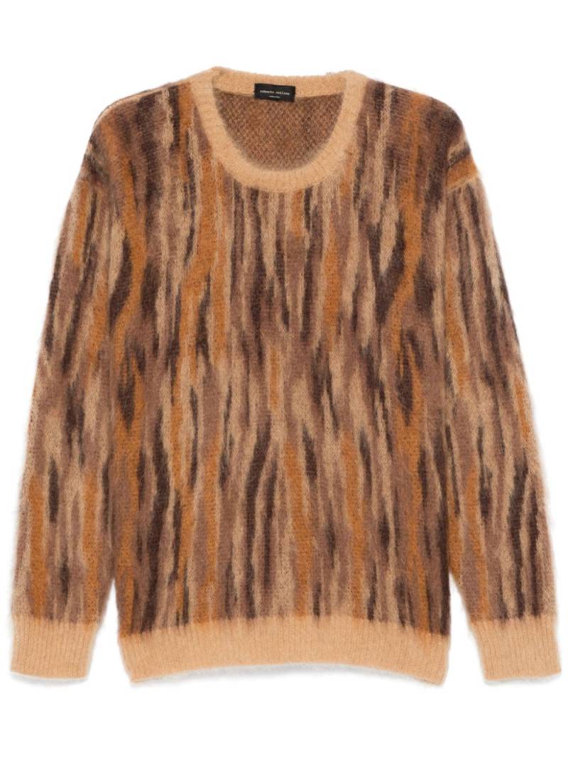 Roberto Collina animalier-jacquard sweater - Brown von Roberto Collina