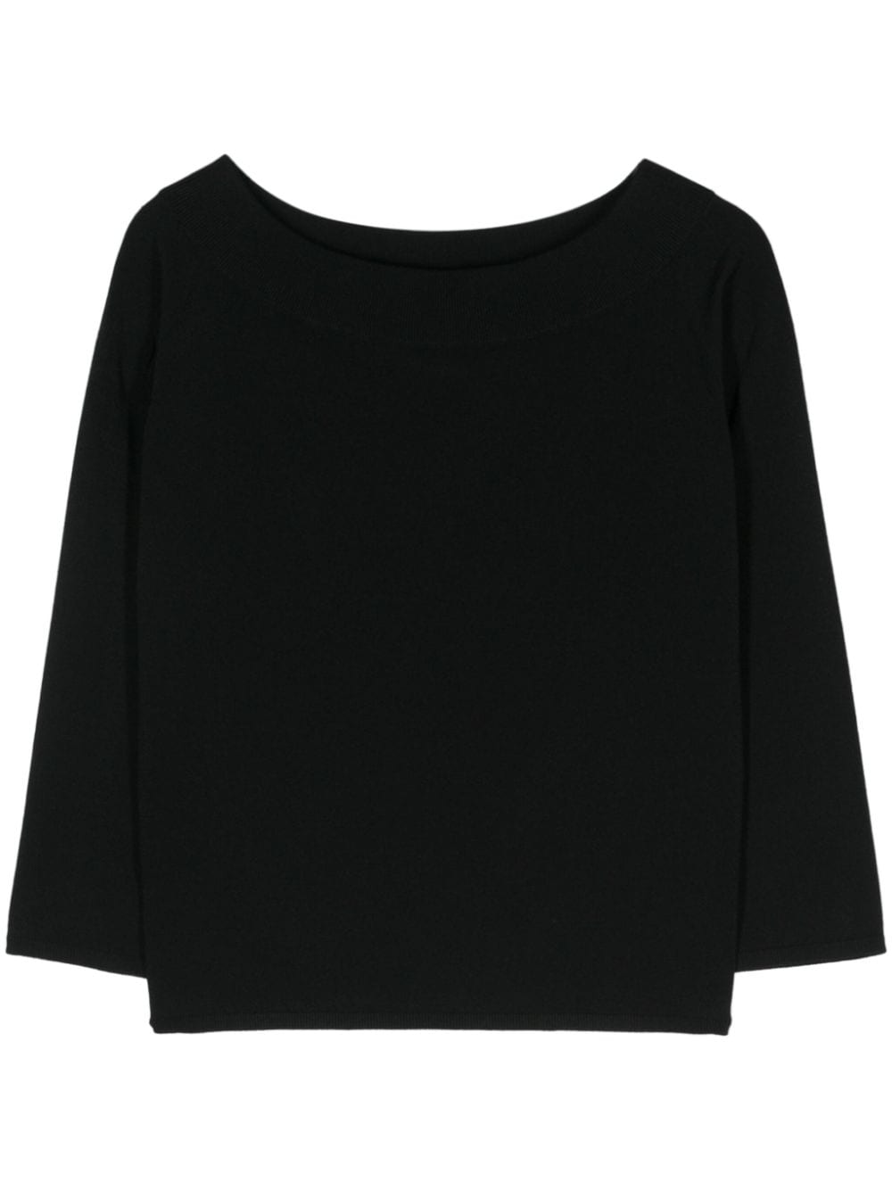 Roberto Collina boat-neck knitted top - Black von Roberto Collina