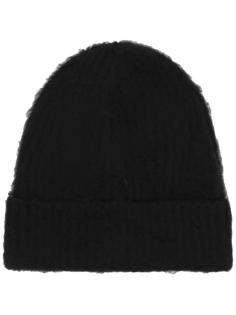 Roberto Collina brushed beanie hat - Black von Roberto Collina