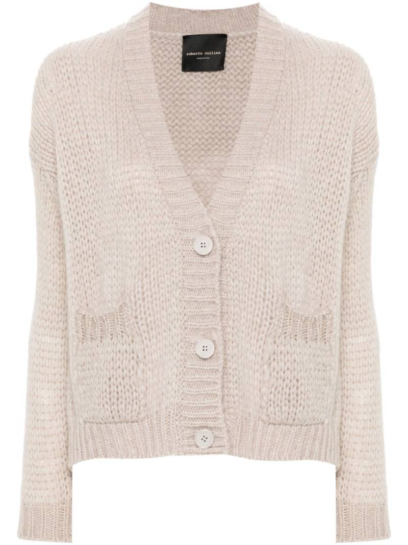 Roberto Collina brushed-knit cardigan - Grey von Roberto Collina