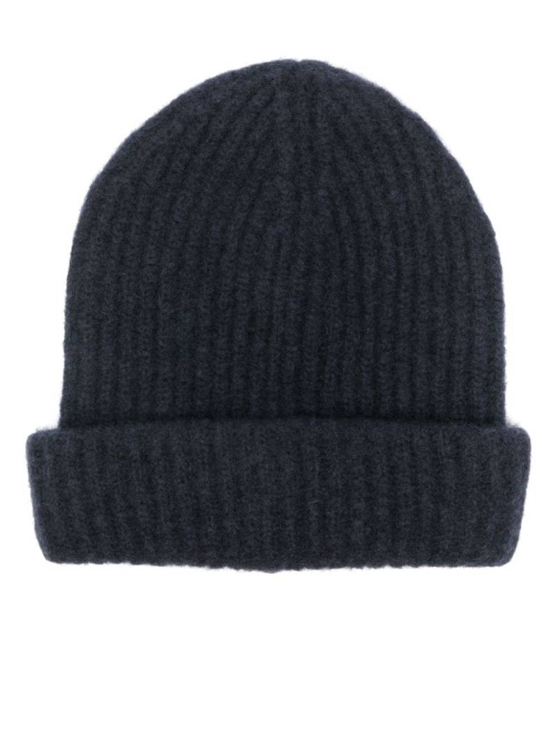 Roberto Collina brushed ribbed-knit beanie - Blue von Roberto Collina