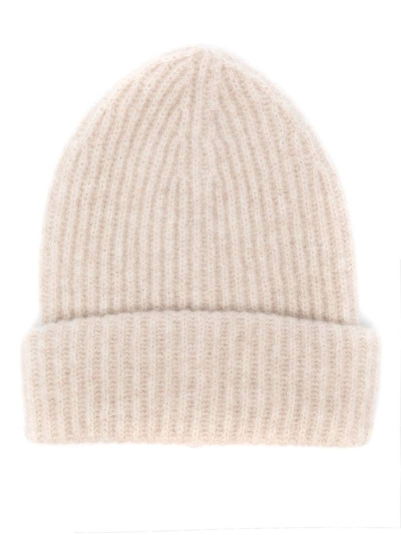 Roberto Collina brushed ribbed-knit beanie - Neutrals von Roberto Collina