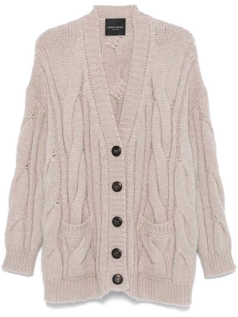 Roberto Collina cable-knit cardigan - Grey von Roberto Collina