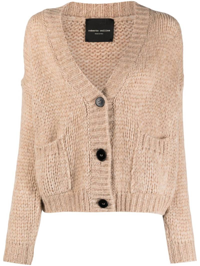 Roberto Collina chunky-knit V-neck cardigan - Neutrals von Roberto Collina