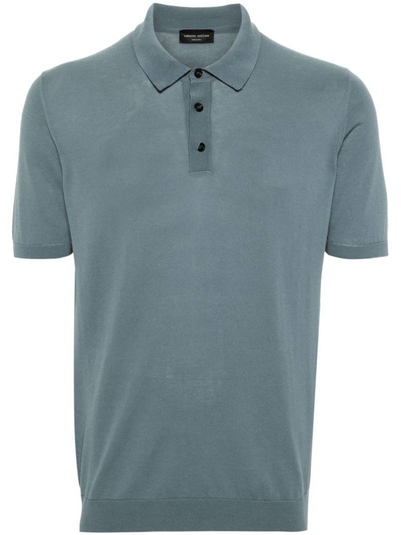 Roberto Collina fine-knit cotton polo shirt - Blue von Roberto Collina