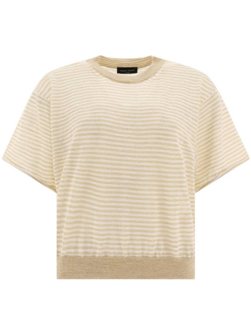 Roberto Collina fine-knit striped top - Neutrals von Roberto Collina