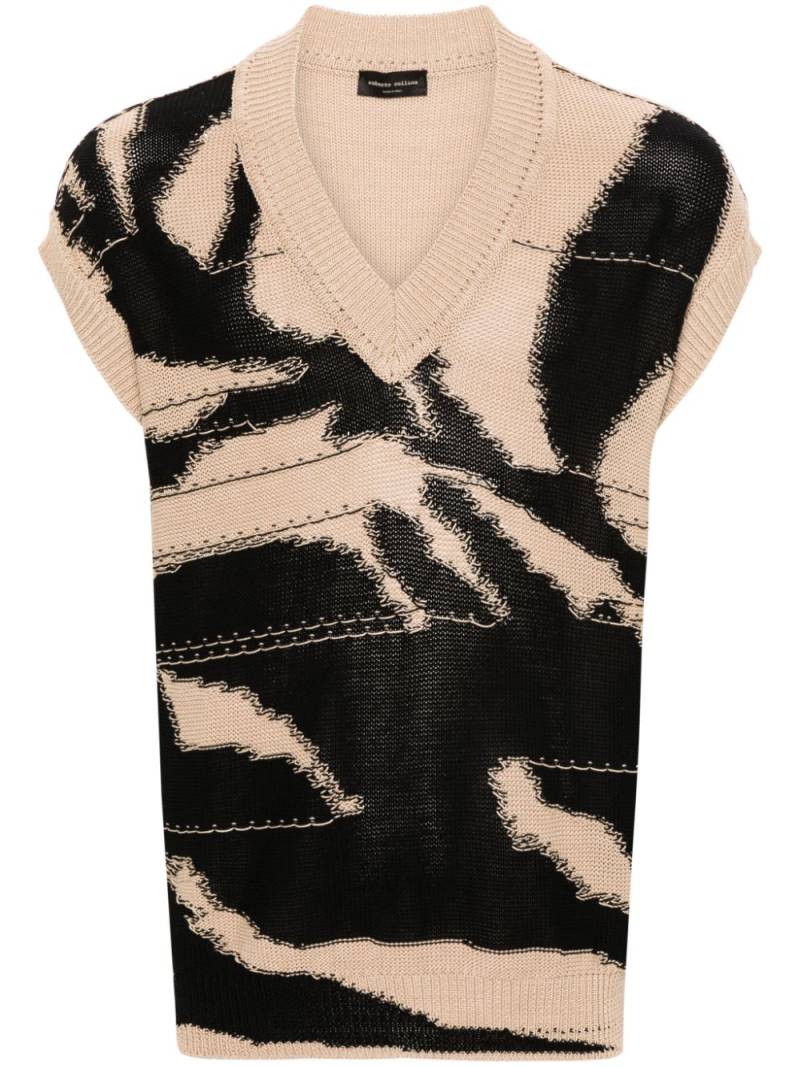 Roberto Collina intarsia-knit cotton vest - Neutrals von Roberto Collina