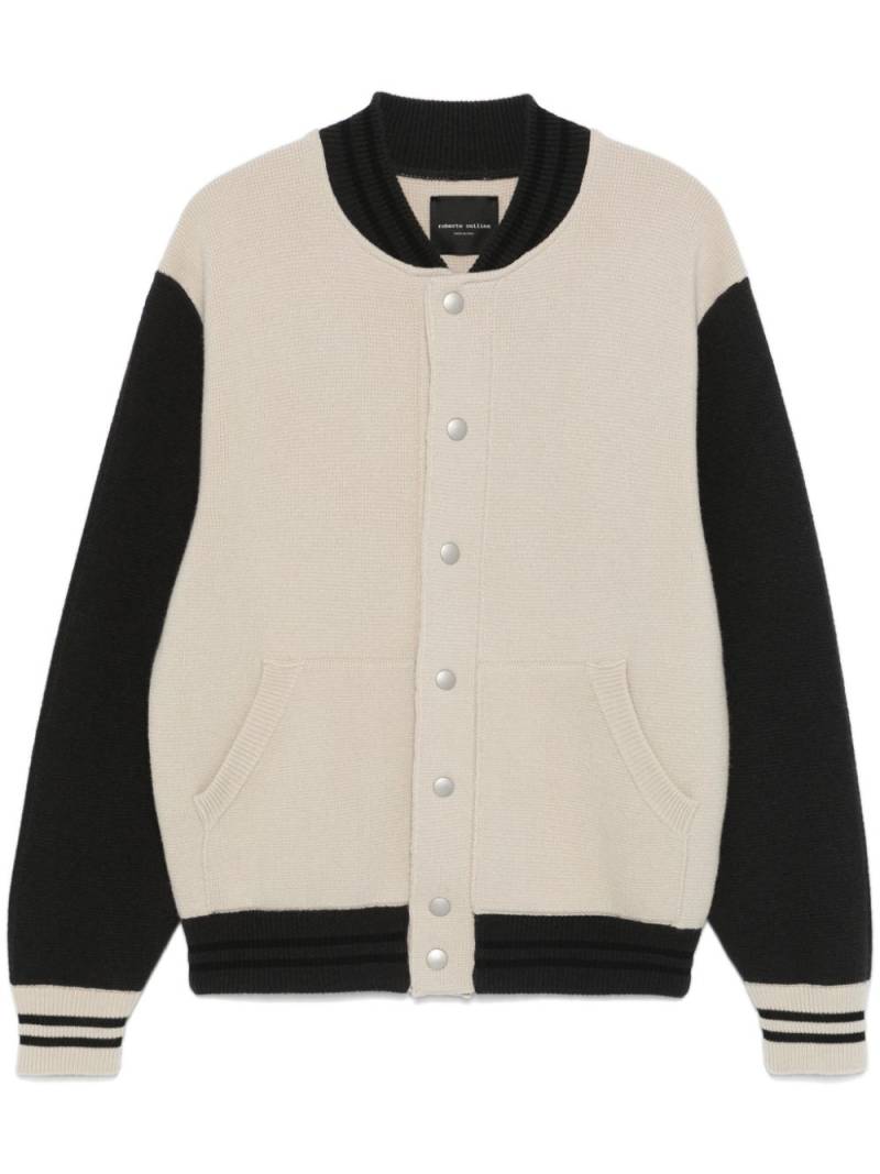 Roberto Collina knitted bomber jacket - Neutrals von Roberto Collina