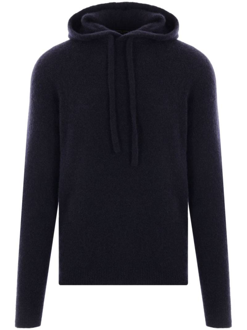 Roberto Collina knitted hoodie - Blue von Roberto Collina