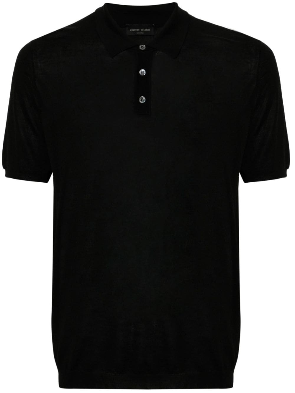 Roberto Collina knitted silk polo shirt - Black von Roberto Collina