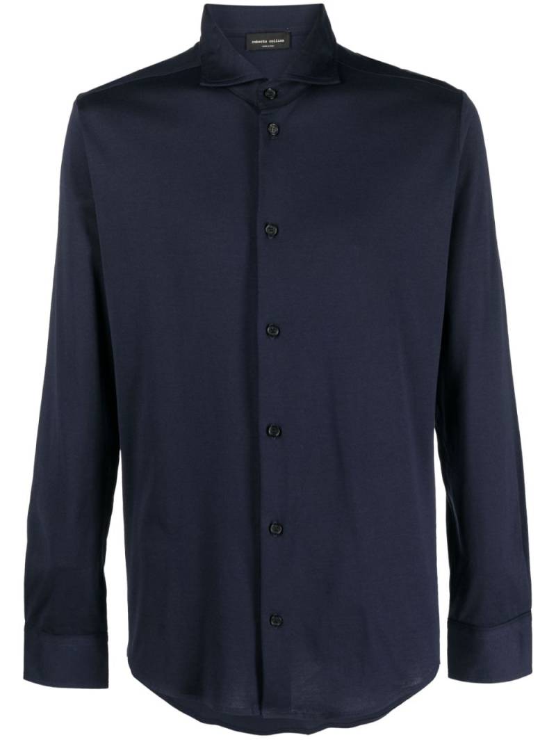 Roberto Collina long-sleeve cotton shirt - Blue von Roberto Collina