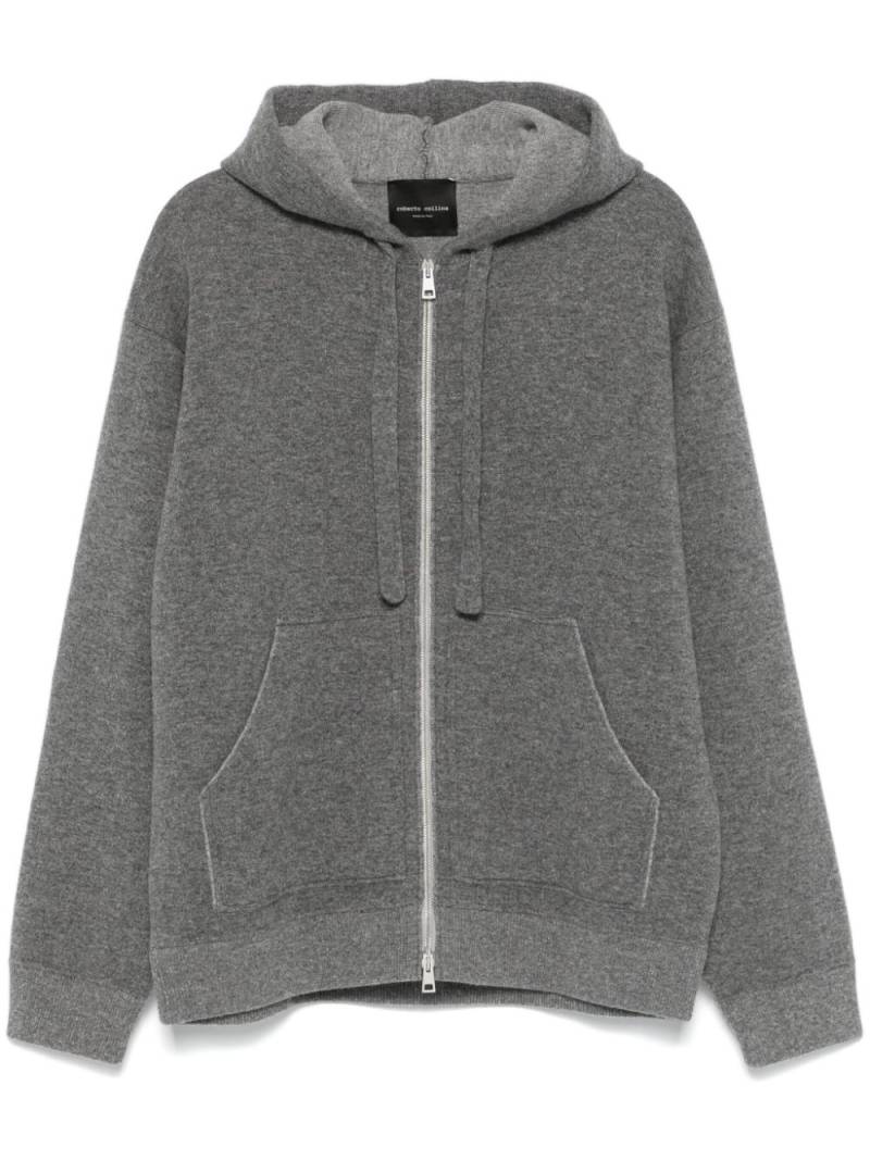 Roberto Collina marl-knit hoodie - Grey von Roberto Collina