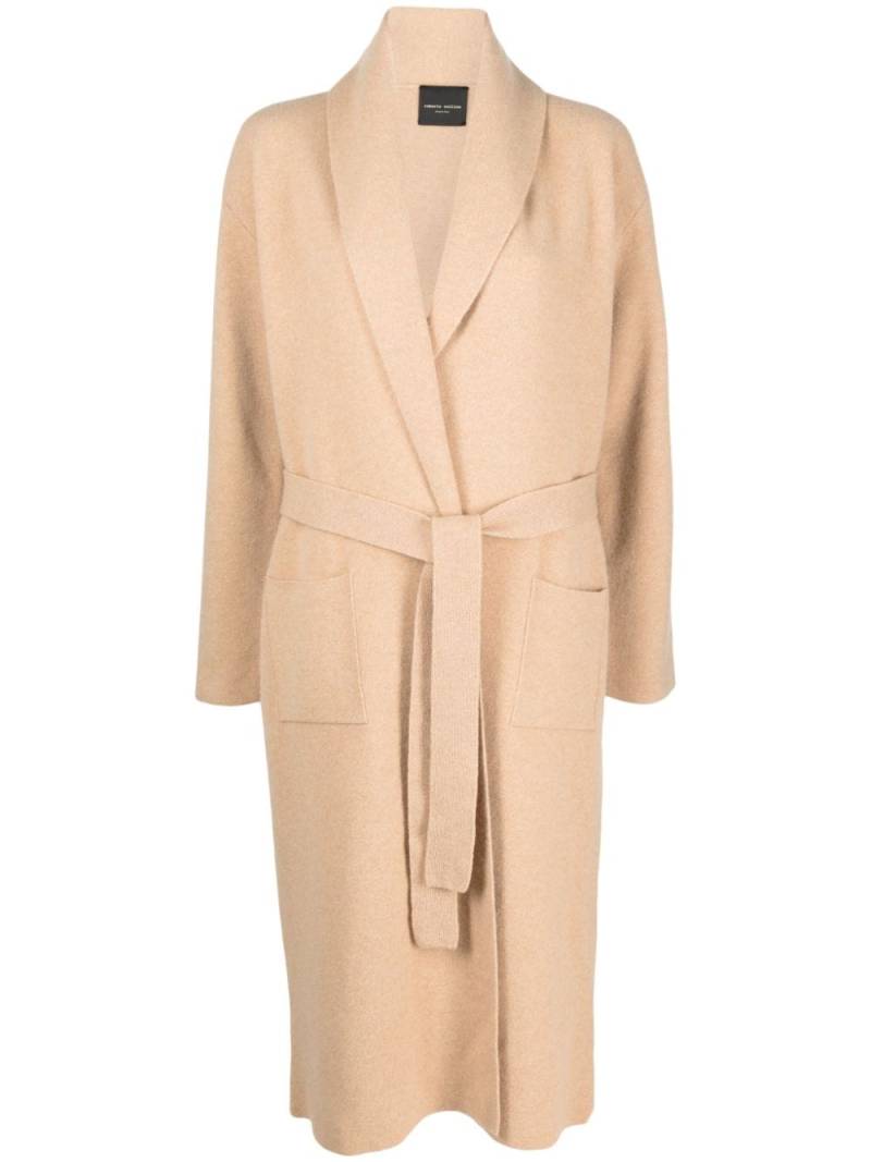 Roberto Collina merino tied-waist coat - Neutrals von Roberto Collina