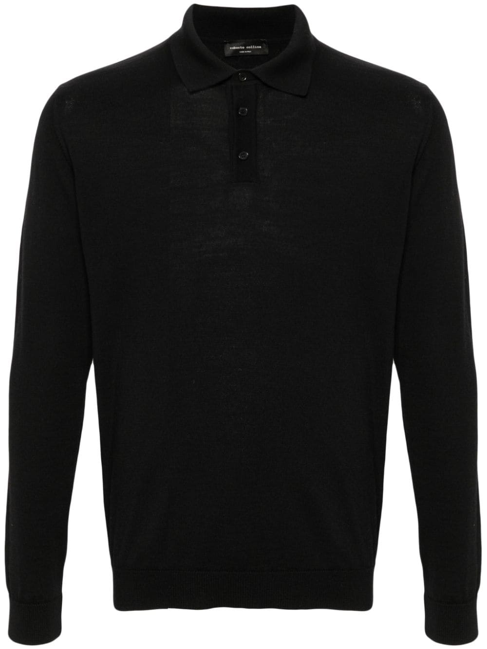 Roberto Collina merino-wool polo shirt - Black von Roberto Collina