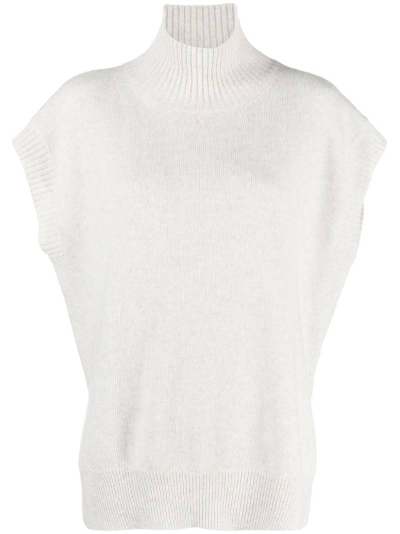 Roberto Collina mock-neck fine-ribbed top - Grey von Roberto Collina