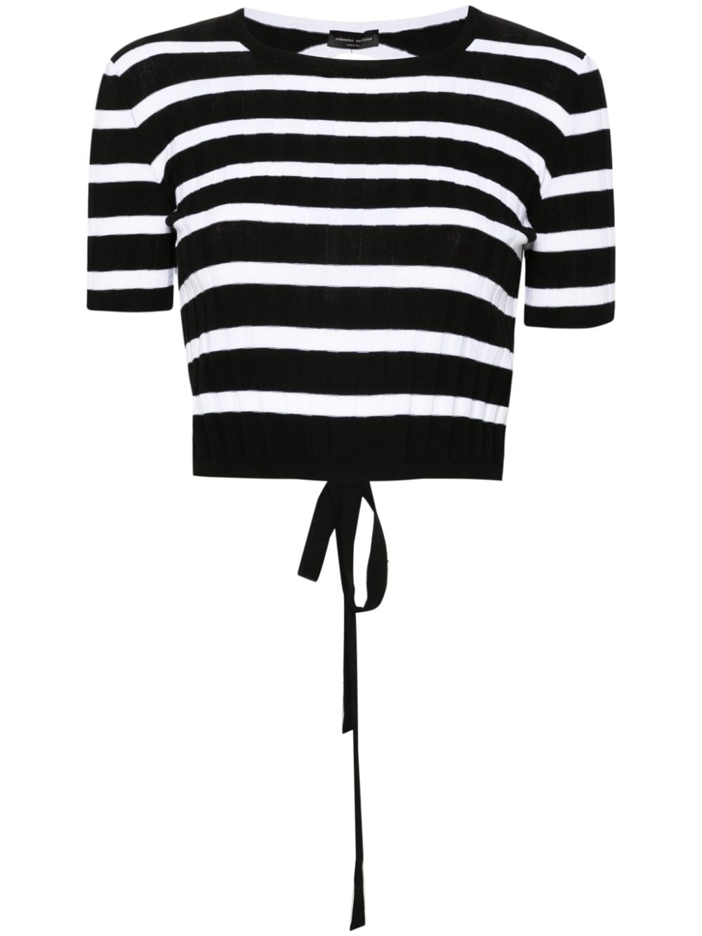 Roberto Collina open-back striped knitted top - Black von Roberto Collina