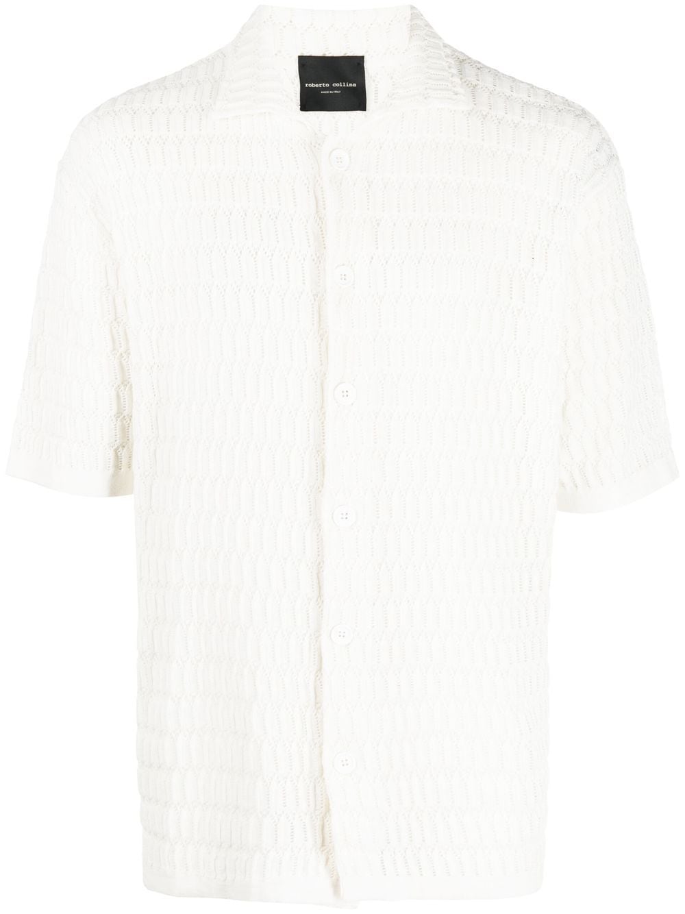 Roberto Collina open-knit button-up polo shirt - White von Roberto Collina