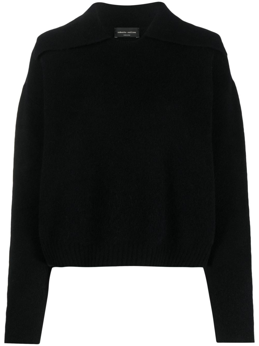 Roberto Collina polo-collar long-sleeve jumper - Black von Roberto Collina