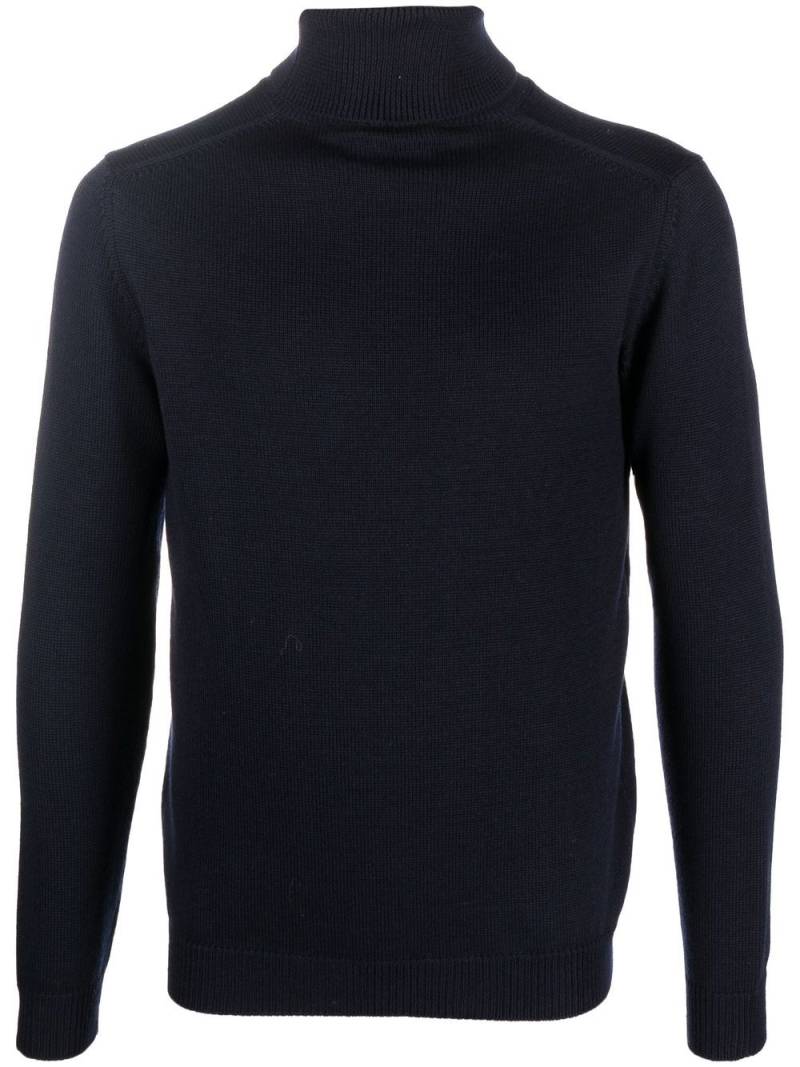 Roberto Collina ribbed hem roll-neck jumper - Blue von Roberto Collina