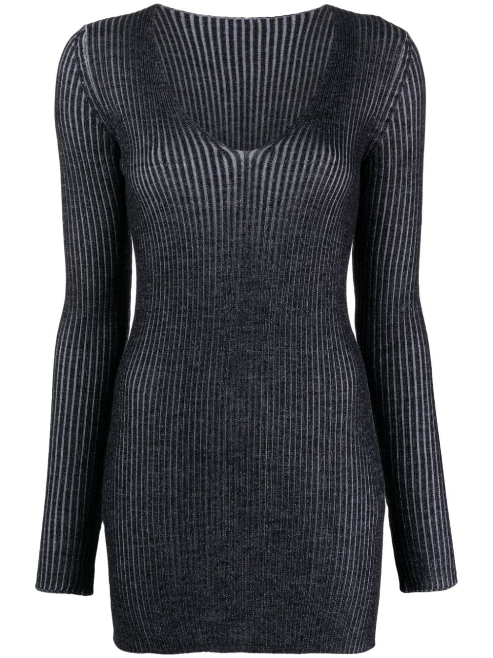 Roberto Collina ribbed-knit merino-wool minidress - Grey