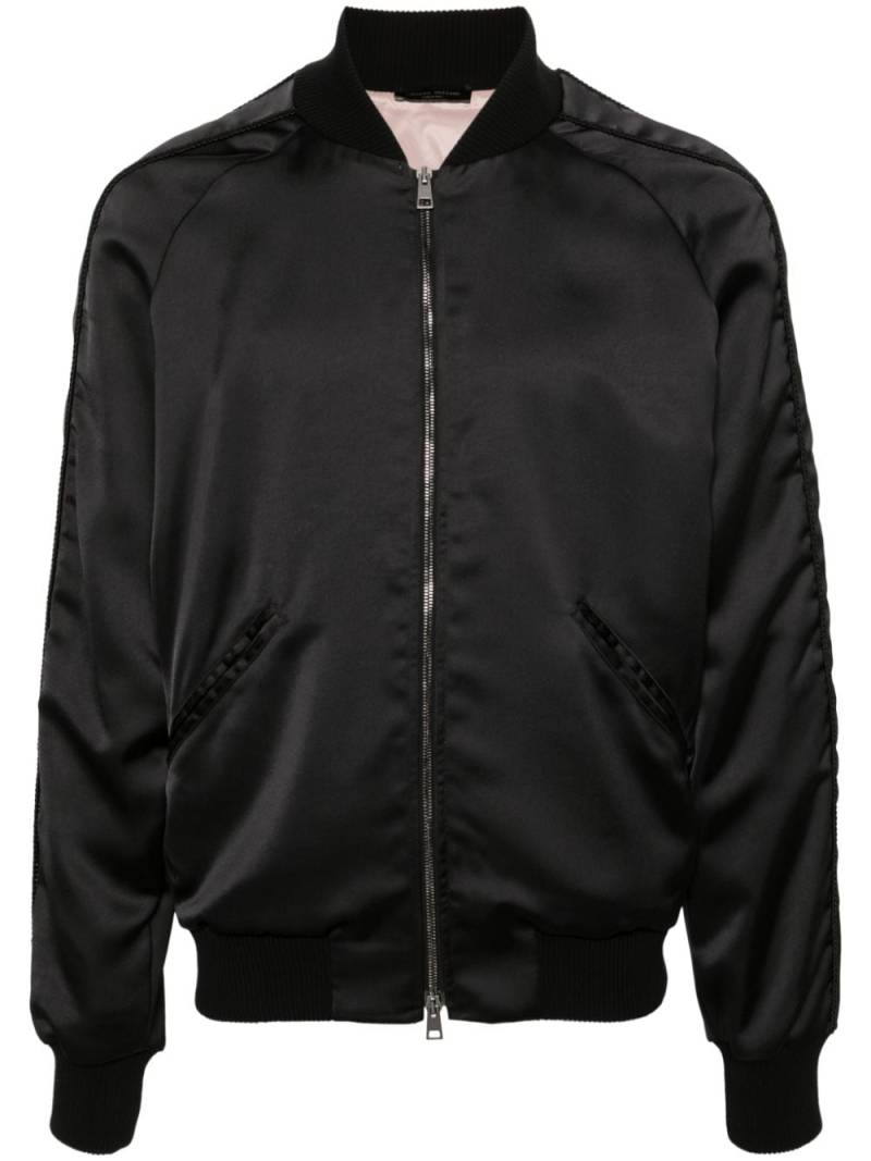 Roberto Collina rope-trim satin bomber jacket - Black von Roberto Collina