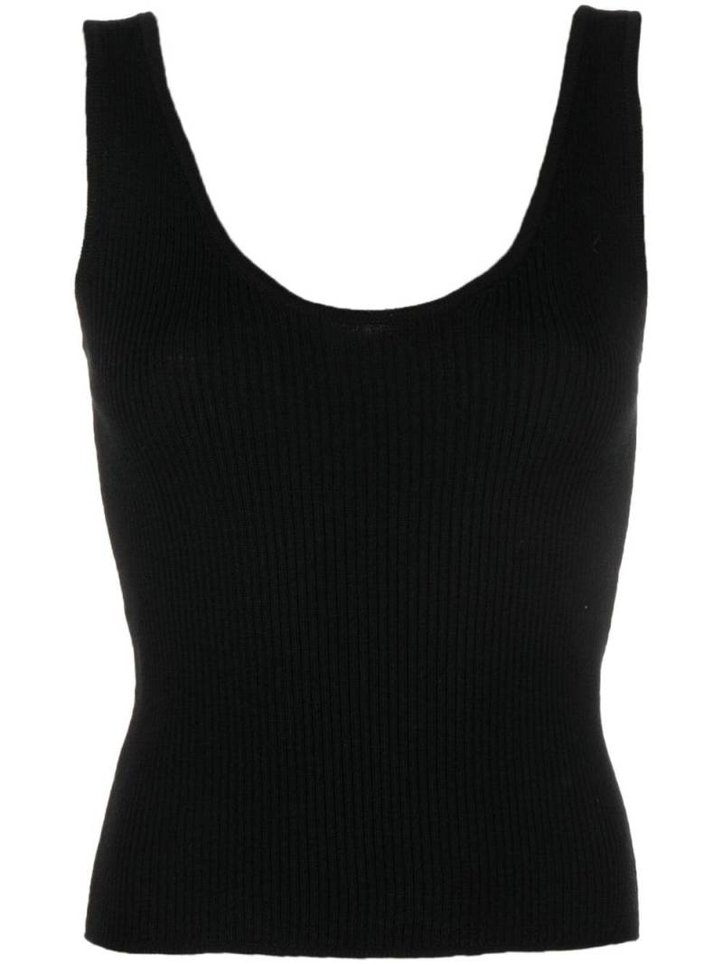 Roberto Collina scoop-neck knit top - Black von Roberto Collina