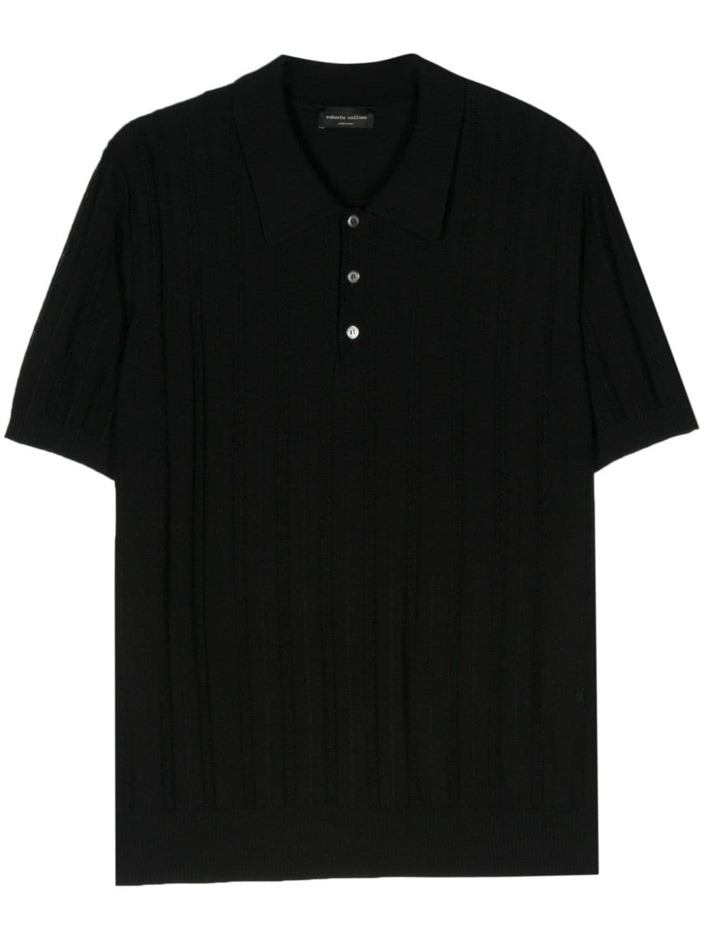 Roberto Collina short-sleeve knitted polo shirt - Black von Roberto Collina