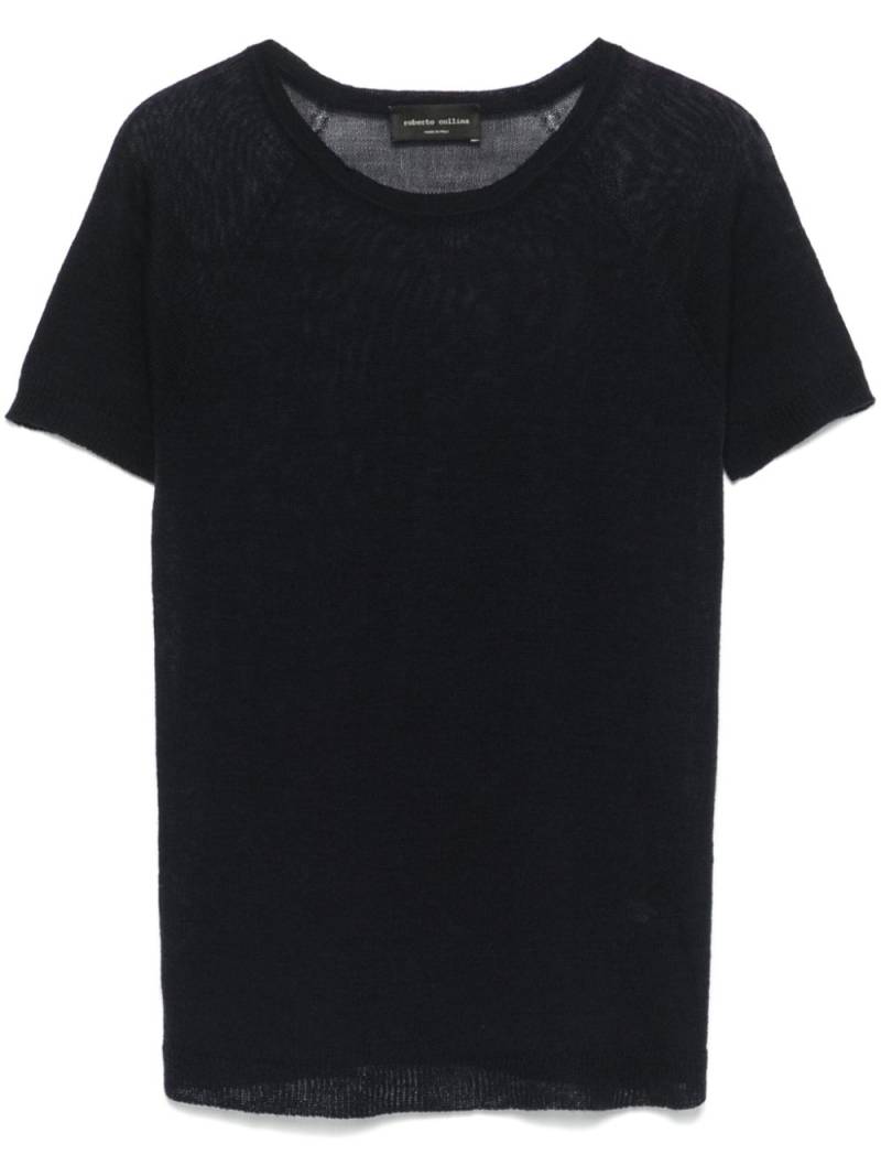 Roberto Collina short-sleeve knitted top - Blue von Roberto Collina