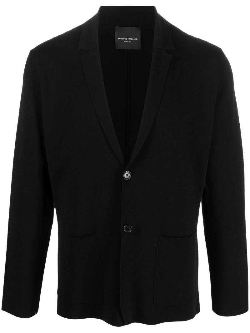 Roberto Collina single-breasted cotton blazer - Black von Roberto Collina