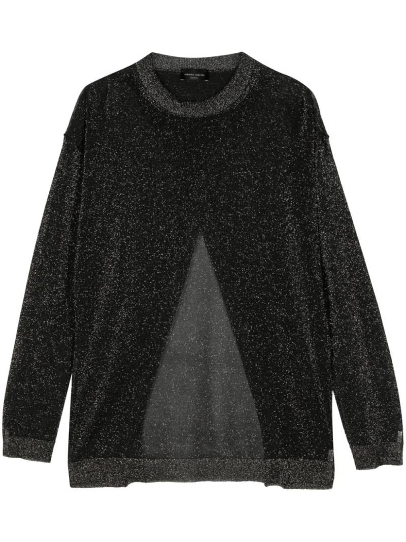 Roberto Collina slit-detail metallic jumper - Black von Roberto Collina