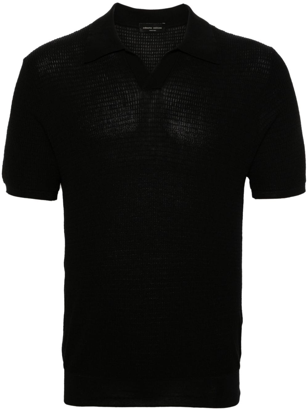 Roberto Collina textured cotton polo shirt - Black von Roberto Collina