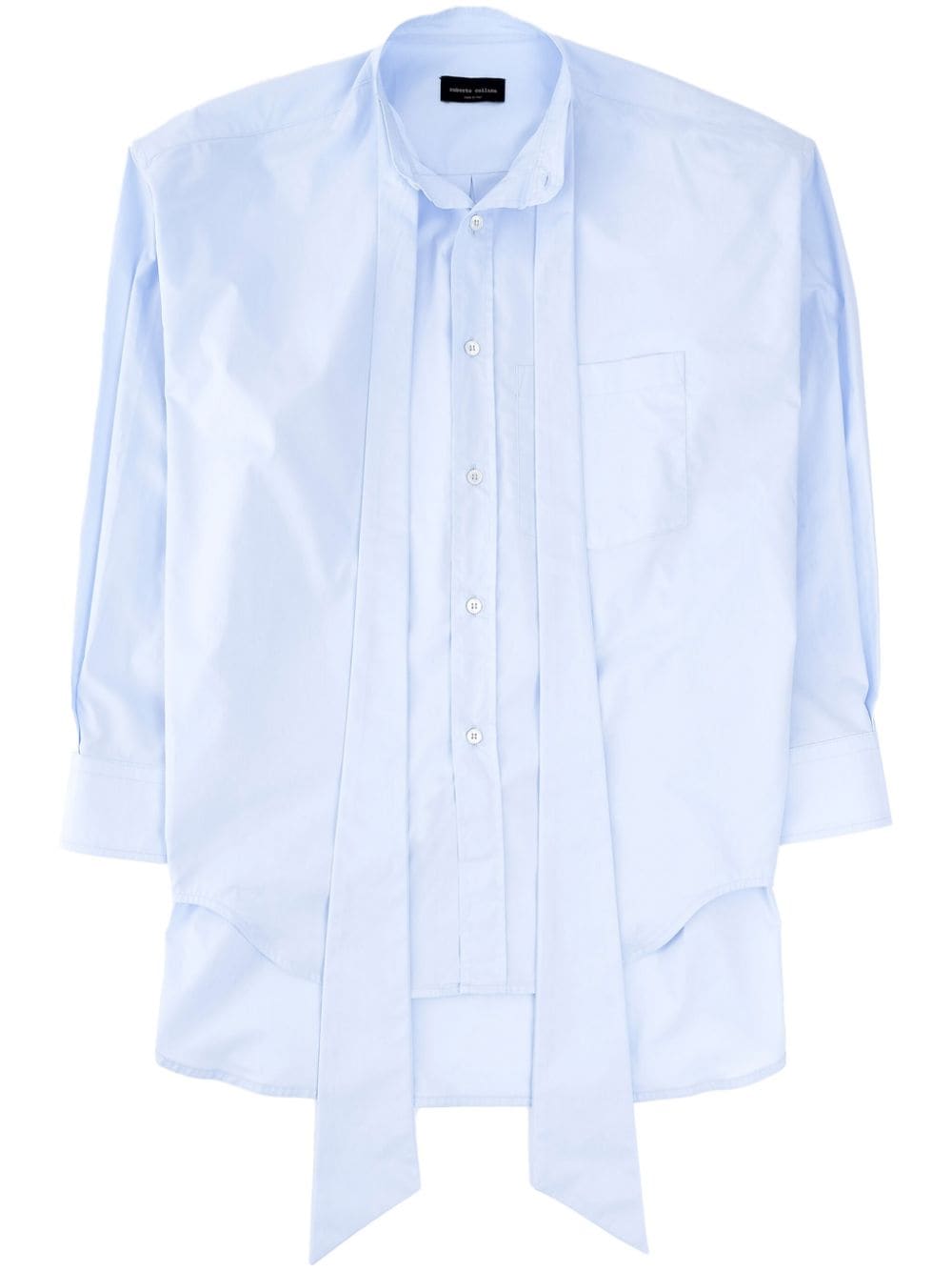 Roberto Collina tie-fastening cotton shirt - Blue von Roberto Collina