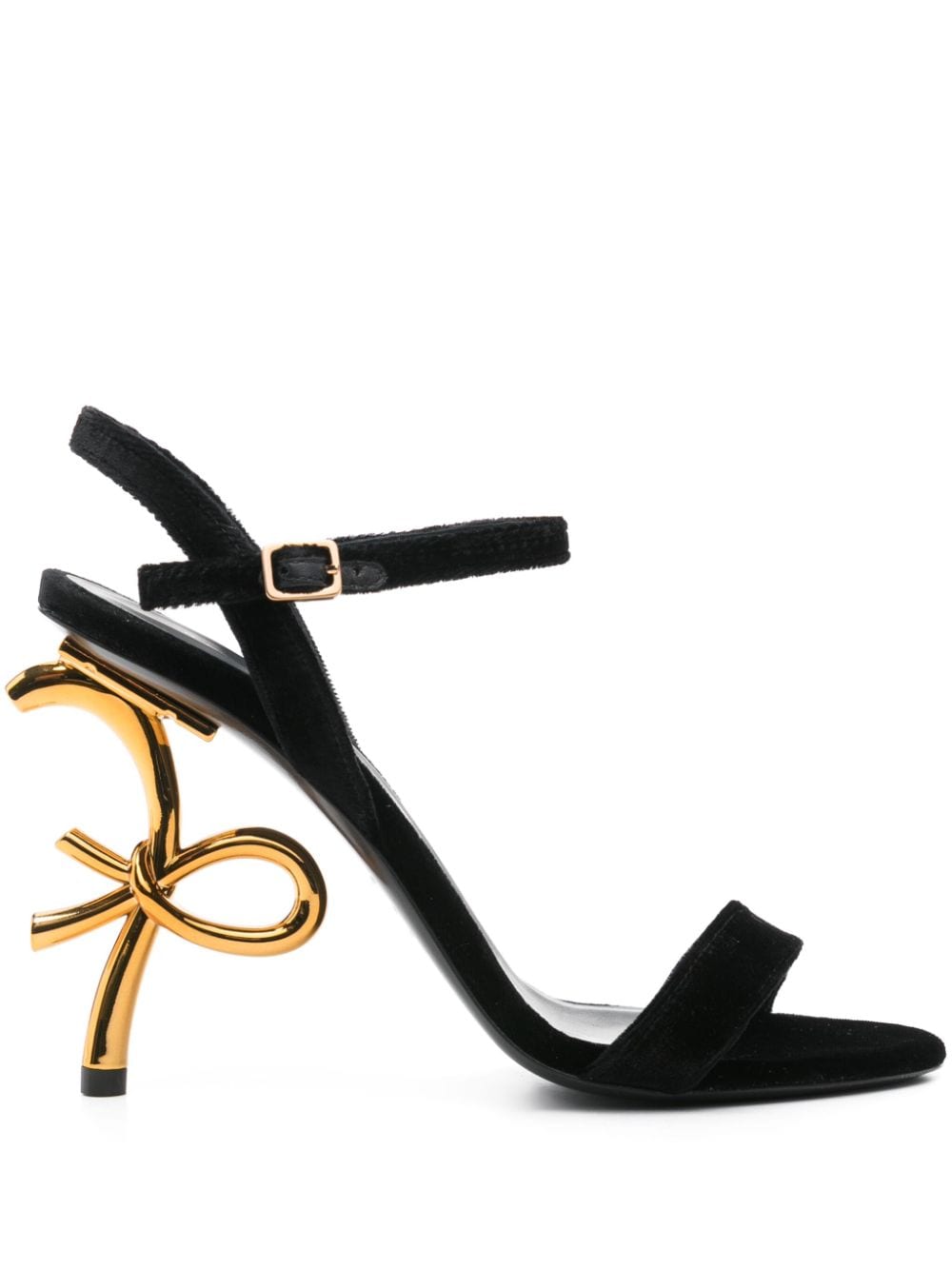 Roberto Festa 100mm logo-heel velvet pumps - Black von Roberto Festa