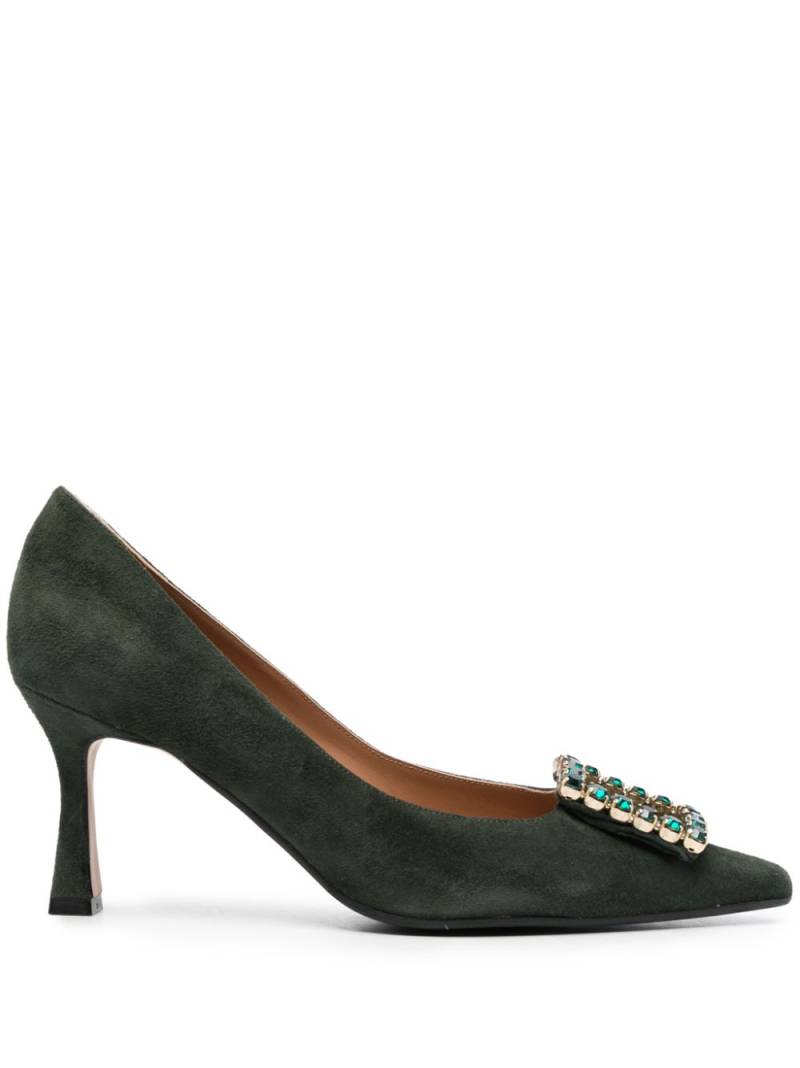 Roberto Festa 75mm crystal-embellished leather pumps - Green von Roberto Festa