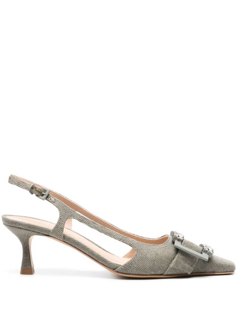 Roberto Festa Atena crystal-buckle slingback pumps - Green von Roberto Festa